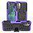 Silicone Matte Finish and Plastic Back Cover Case with Stand JX1 for Nokia G11 Purple