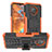 Silicone Matte Finish and Plastic Back Cover Case with Stand JX1 for Nokia G300 5G Orange