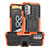 Silicone Matte Finish and Plastic Back Cover Case with Stand JX1 for Nokia G400 5G Orange