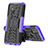 Silicone Matte Finish and Plastic Back Cover Case with Stand JX1 for Realme C25Y India Purple