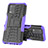 Silicone Matte Finish and Plastic Back Cover Case with Stand JX1 for Realme Narzo 30 5G Purple