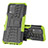 Silicone Matte Finish and Plastic Back Cover Case with Stand JX1 for Realme Q3 5G Green