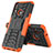 Silicone Matte Finish and Plastic Back Cover Case with Stand JX1 for Samsung Galaxy M01s Orange