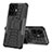 Silicone Matte Finish and Plastic Back Cover Case with Stand JX1 for Vivo iQOO Z6 Lite 5G Black