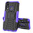 Silicone Matte Finish and Plastic Back Cover Case with Stand JX1 for Vivo Y11 Purple