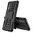 Silicone Matte Finish and Plastic Back Cover Case with Stand JX1 for Vivo Y20G Black