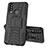 Silicone Matte Finish and Plastic Back Cover Case with Stand JX1 for Vivo Y3 Black