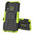 Silicone Matte Finish and Plastic Back Cover Case with Stand JX1 for Vivo Y3s Green