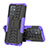 Silicone Matte Finish and Plastic Back Cover Case with Stand JX1 for Vivo Y75 5G Purple