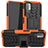 Silicone Matte Finish and Plastic Back Cover Case with Stand JX1 for Xiaomi POCO M3 Pro 5G Orange