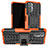 Silicone Matte Finish and Plastic Back Cover Case with Stand JX1 for Xiaomi Poco M5S Orange