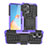 Silicone Matte Finish and Plastic Back Cover Case with Stand JX1 for Xiaomi Redmi 12 4G Purple