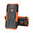 Silicone Matte Finish and Plastic Back Cover Case with Stand JX2 for Asus Zenfone 6 ZS630KL Orange