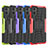 Silicone Matte Finish and Plastic Back Cover Case with Stand JX2 for Motorola Moto E22