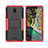 Silicone Matte Finish and Plastic Back Cover Case with Stand JX2 for Nokia C100