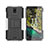 Silicone Matte Finish and Plastic Back Cover Case with Stand JX2 for Nokia C100