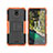 Silicone Matte Finish and Plastic Back Cover Case with Stand JX2 for Nokia C100