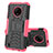 Silicone Matte Finish and Plastic Back Cover Case with Stand JX2 for Nokia C200