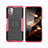 Silicone Matte Finish and Plastic Back Cover Case with Stand JX2 for Nokia G11