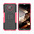 Silicone Matte Finish and Plastic Back Cover Case with Stand JX2 for Nokia G300 5G
