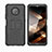 Silicone Matte Finish and Plastic Back Cover Case with Stand JX2 for Nokia G300 5G Black