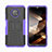 Silicone Matte Finish and Plastic Back Cover Case with Stand JX2 for Nokia G300 5G Purple