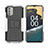 Silicone Matte Finish and Plastic Back Cover Case with Stand JX2 for Nokia G400 5G