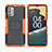Silicone Matte Finish and Plastic Back Cover Case with Stand JX2 for Nokia G400 5G Orange