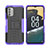 Silicone Matte Finish and Plastic Back Cover Case with Stand JX2 for Nokia G400 5G Purple