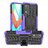 Silicone Matte Finish and Plastic Back Cover Case with Stand JX2 for Realme 9 5G India Purple