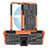 Silicone Matte Finish and Plastic Back Cover Case with Stand JX2 for Realme C25Y India Orange