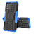 Silicone Matte Finish and Plastic Back Cover Case with Stand JX2 for Realme Narzo 50 4G Blue