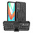 Silicone Matte Finish and Plastic Back Cover Case with Stand JX2 for Realme Q3 5G