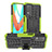 Silicone Matte Finish and Plastic Back Cover Case with Stand JX2 for Realme Q3 5G Green