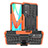 Silicone Matte Finish and Plastic Back Cover Case with Stand JX2 for Realme Q3 5G Orange