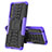 Silicone Matte Finish and Plastic Back Cover Case with Stand JX2 for Sony Xperia 1 IV Purple