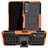 Silicone Matte Finish and Plastic Back Cover Case with Stand JX2 for Vivo Y20a Orange