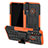 Silicone Matte Finish and Plastic Back Cover Case with Stand JX2 for Vivo Y3 Orange