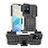 Silicone Matte Finish and Plastic Back Cover Case with Stand JX2 for Vivo Y30 5G