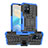 Silicone Matte Finish and Plastic Back Cover Case with Stand JX2 for Vivo Y30 5G