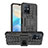 Silicone Matte Finish and Plastic Back Cover Case with Stand JX2 for Vivo Y30 5G Black