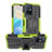 Silicone Matte Finish and Plastic Back Cover Case with Stand JX2 for Vivo Y30 5G Green