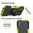 Silicone Matte Finish and Plastic Back Cover Case with Stand JX2 for Vivo Y72 5G