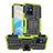 Silicone Matte Finish and Plastic Back Cover Case with Stand JX2 for Vivo Y75 5G Green