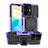 Silicone Matte Finish and Plastic Back Cover Case with Stand JX2 for Vivo Y77 5G