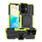 Silicone Matte Finish and Plastic Back Cover Case with Stand JX2 for Vivo Y77 5G Green