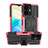 Silicone Matte Finish and Plastic Back Cover Case with Stand JX2 for Vivo Y77 5G Hot Pink