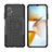 Silicone Matte Finish and Plastic Back Cover Case with Stand JX2 for Xiaomi Poco M4 5G Black