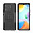 Silicone Matte Finish and Plastic Back Cover Case with Stand JX2 for Xiaomi Redmi 10 India Black