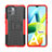 Silicone Matte Finish and Plastic Back Cover Case with Stand JX2 for Xiaomi Redmi A1 Red